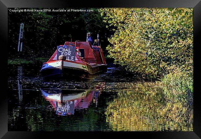 Anyone for coal on the oxford canal Framed Print by Avril Harris