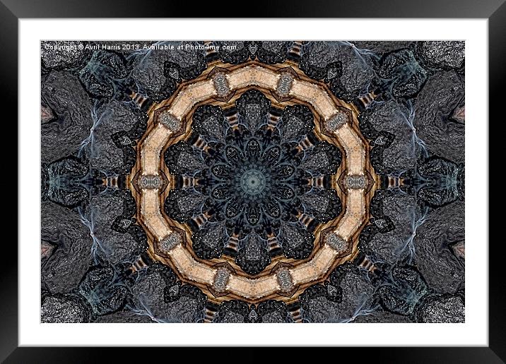 Coal fire pattern Framed Mounted Print by Avril Harris