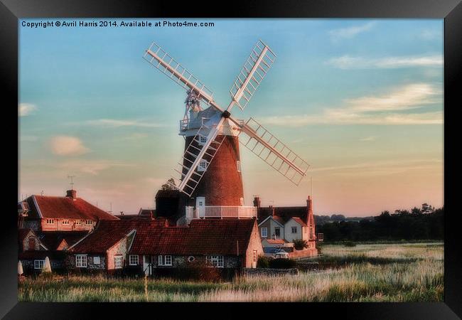 Cley windmill Norfolk Framed Print by Avril Harris