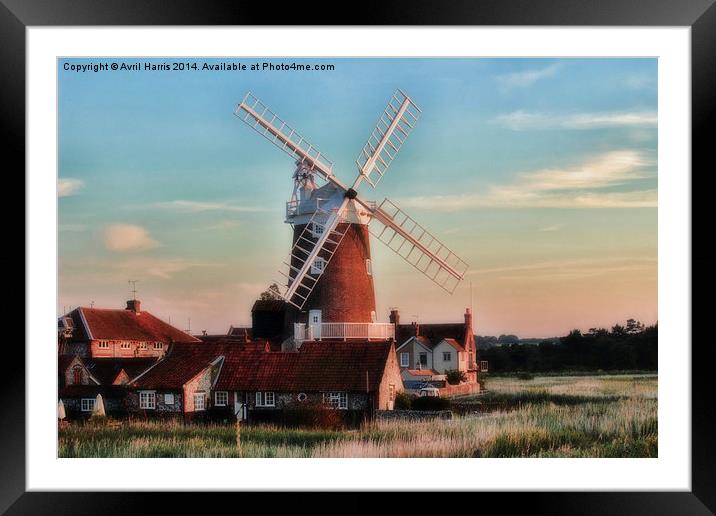 Cley windmill Norfolk Framed Mounted Print by Avril Harris