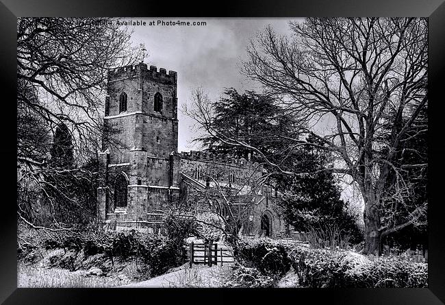  St Botolph's Church, Rugby Black and White Framed Print by Avril Harris