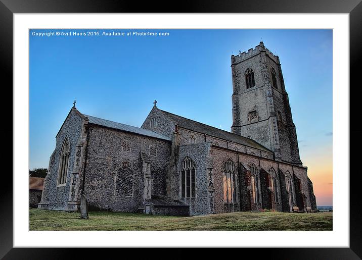  St Mary's Church Happisburgh Framed Mounted Print by Avril Harris
