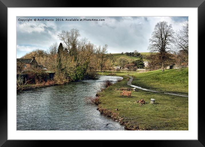River Wye at Bakewell Framed Mounted Print by Avril Harris