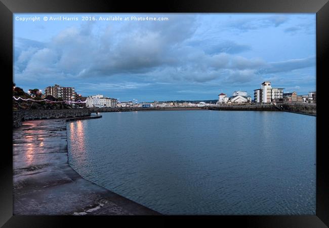 Weston-super-Mare Marine Lake Framed Print by Avril Harris