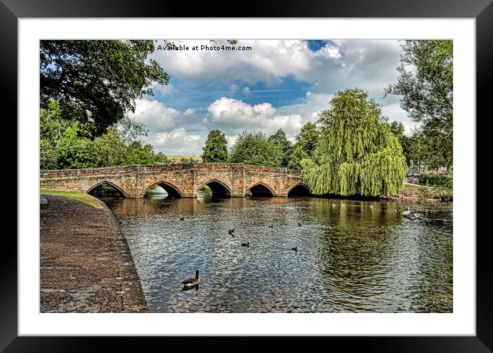 5 Arches of Bakewell Bridge Framed Mounted Print by Avril Harris