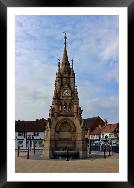 The American Fountain Stratford upon Avon Framed Mounted Print by Avril Harris