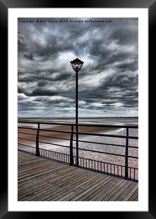 Cleethorpes Pier Lamp Framed Mounted Print by Avril Harris