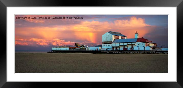 Rainbow over the Brittania pier Great Yarmouth Framed Mounted Print by Avril Harris