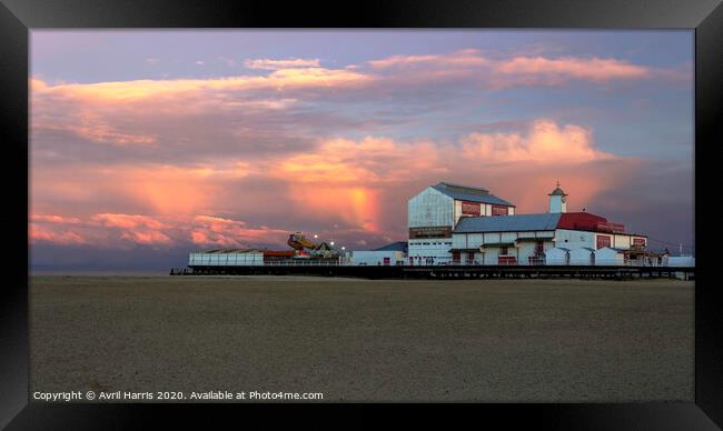 Brittania pier Great Yarmouth Framed Print by Avril Harris