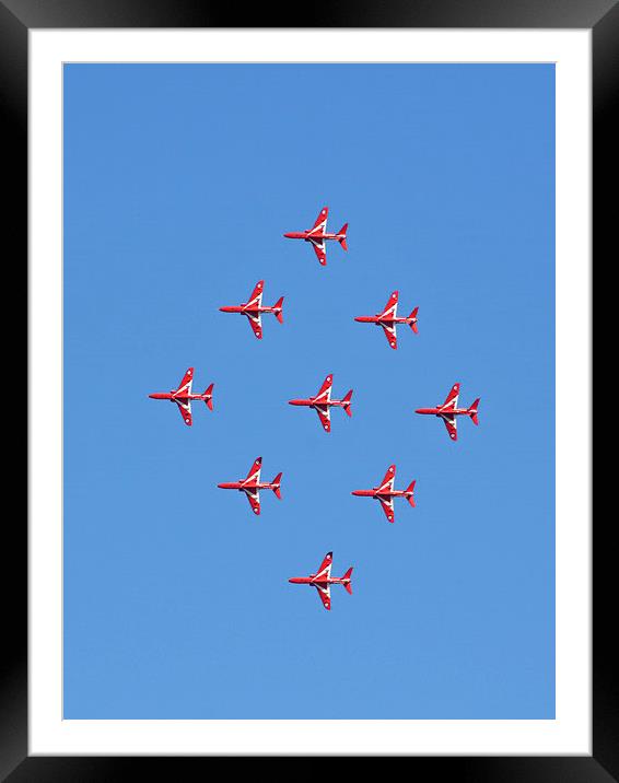 Red Arrows Diamond 9 Framed Mounted Print by Claire Hartley