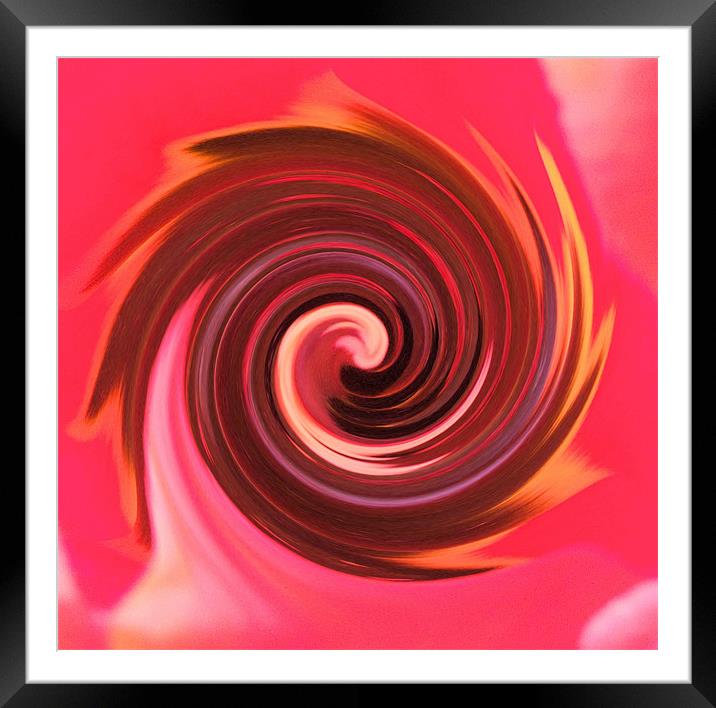 Red Swirl Framed Mounted Print by carin severn