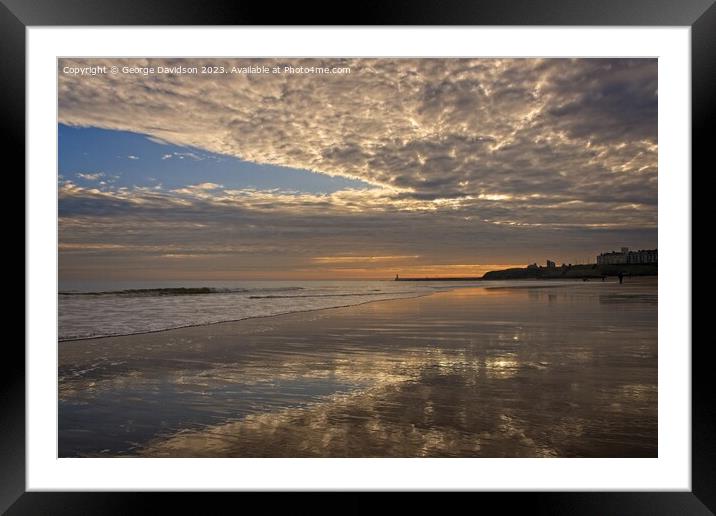 Majestic Sunrise over Tynemouth Beach Framed Mounted Print by George Davidson