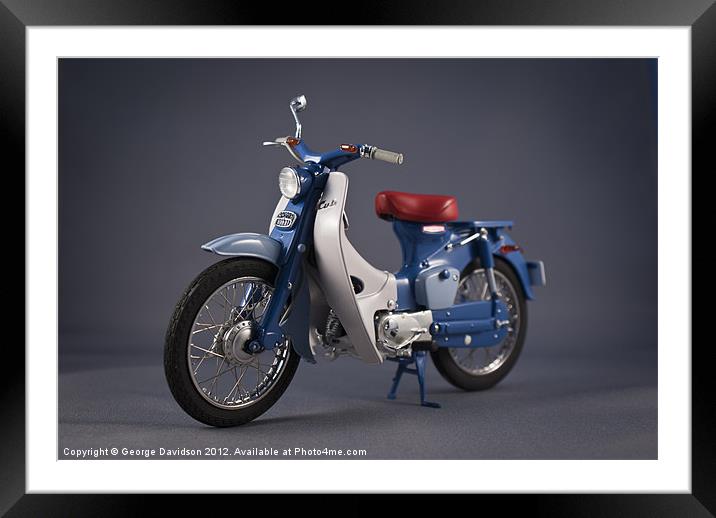 Honda Cub Framed Mounted Print by George Davidson