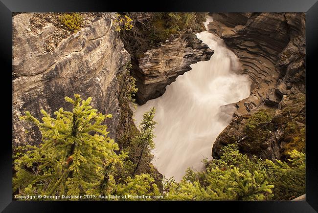 Athabasca Falls 02 Framed Print by George Davidson