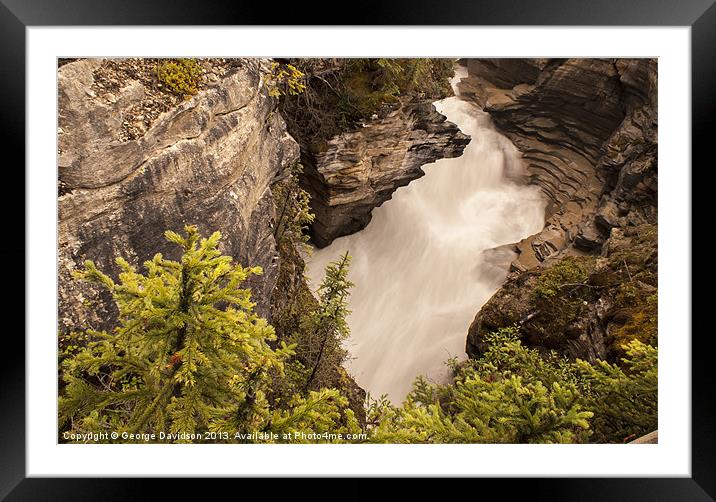 Athabasca Falls 02 Framed Mounted Print by George Davidson