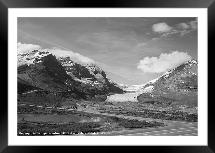 Athabasca Glacier (Mono) Framed Mounted Print by George Davidson