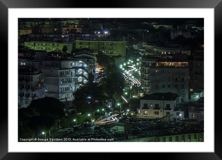 Sorrento Lights Framed Mounted Print by George Davidson