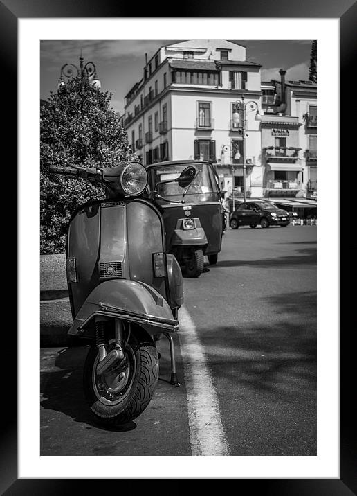 2 Wheels, 3 Wheels - Mono Framed Mounted Print by George Davidson