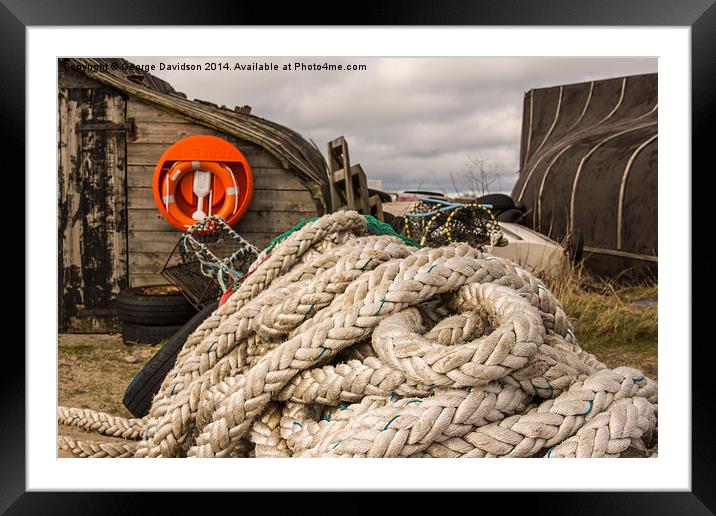 New Rope, Old Boat Framed Mounted Print by George Davidson