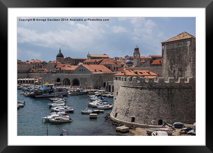  Dubrovnik Walled Town Framed Mounted Print by George Davidson