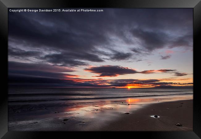 Golden Sunrise on Tynemouth Beach Framed Print by George Davidson