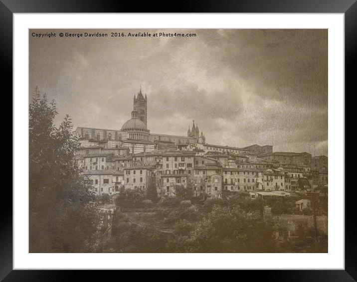 Vintage Siena 02 Framed Mounted Print by George Davidson