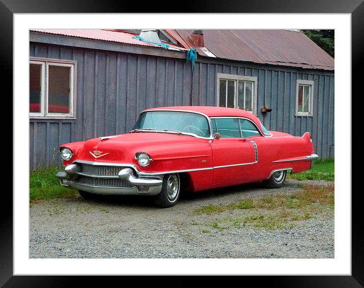 Red Caddy Framed Mounted Print by sharon bennett