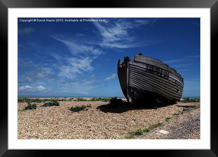 Old Fishing Boat on Dungeness Beach Framed Mounted Print by David Haylor