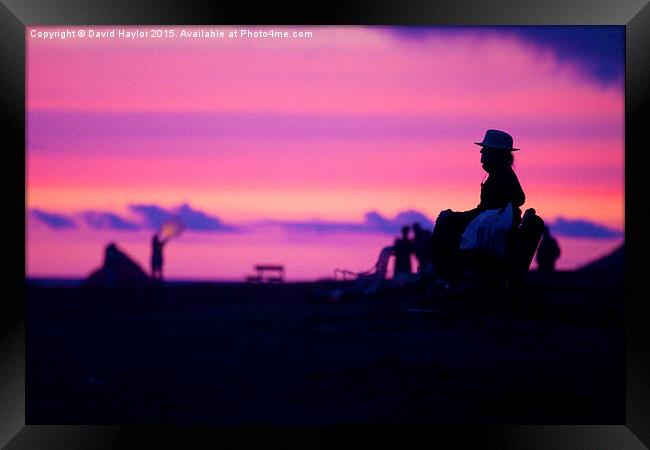  Sunset at Treyarnon Bay Framed Print by David Haylor