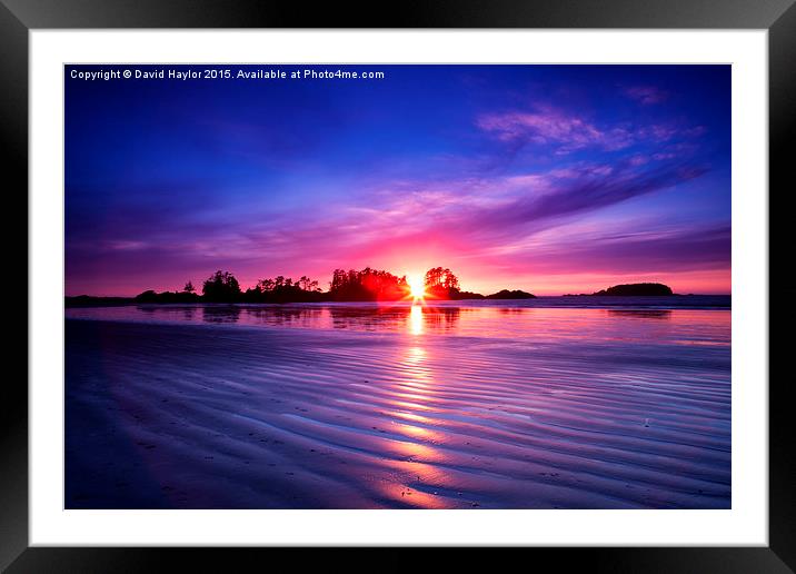  Frank Island sunset, Vancouver Island Framed Mounted Print by David Haylor