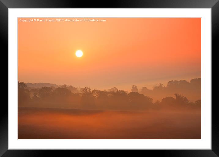  Sunrise and mist at Newland Corner Framed Mounted Print by David Haylor