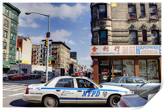 Bustling China Town in New York City. Print by Jonathan Pankhurst