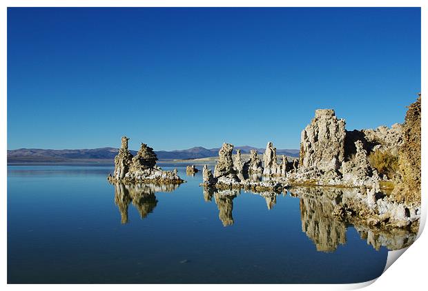 Tufa formations, Mono Lake, California Print by Claudio Del Luongo