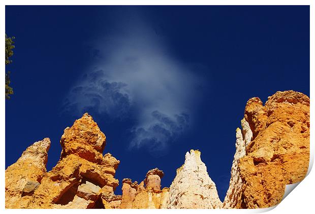 Mystic cloud on Bryce Canyon, Utah Print by Claudio Del Luongo