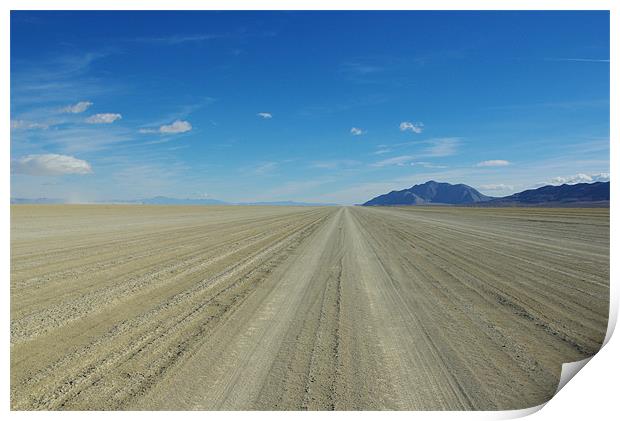 Black Rock Desert Playa, wide open, Nevada Print by Claudio Del Luongo