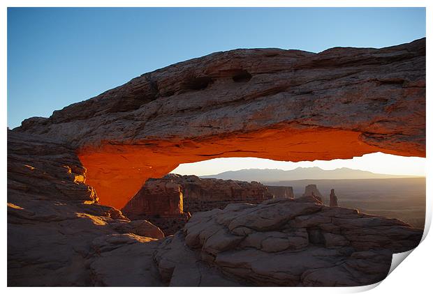 Mesa Arch in first morning light, Utah Print by Claudio Del Luongo