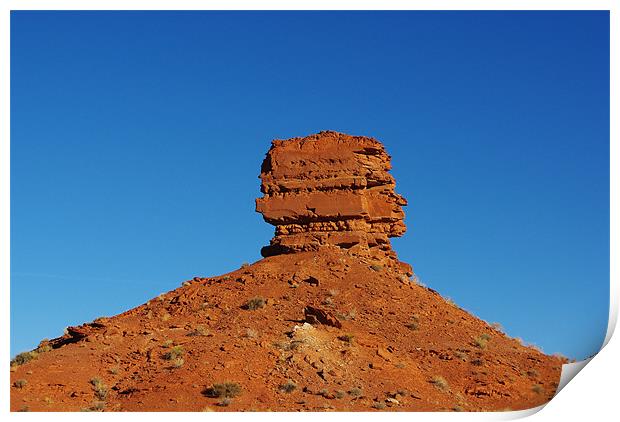 Red rock formation near Bluff, Utah Print by Claudio Del Luongo
