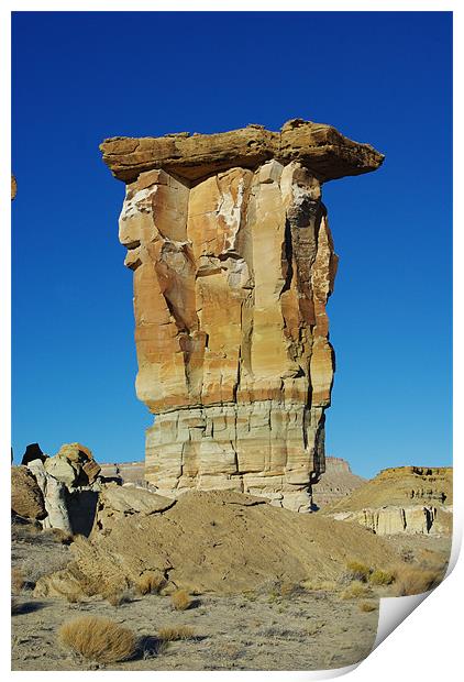 Rock tower, Utah Print by Claudio Del Luongo