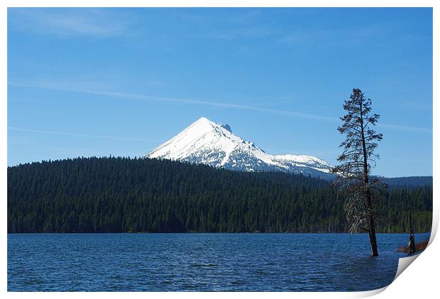 Lake of the Woods with Mount McLoughlin, Oregon Print by Claudio Del Luongo
