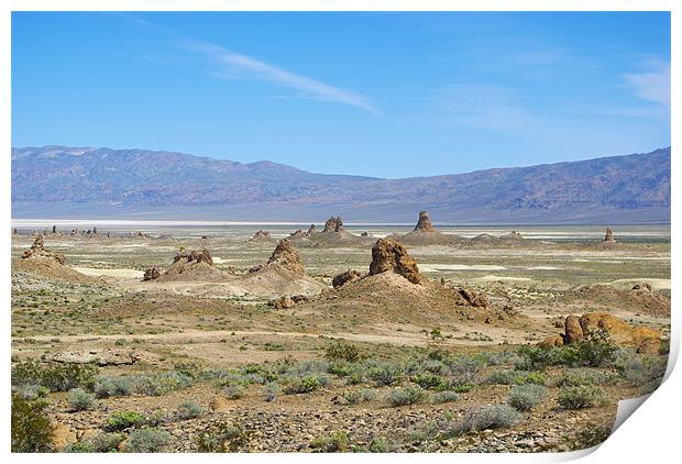 Trona Pinnacles, California Print by Claudio Del Luongo