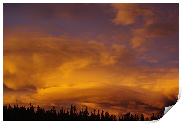 Powerful evening clouds, Colorado Print by Claudio Del Luongo