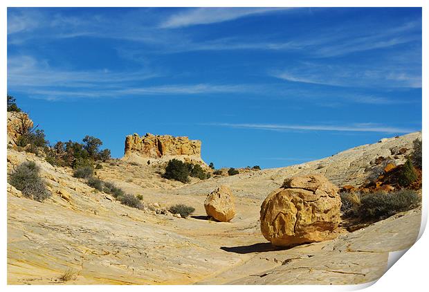 Beautiful rock boulders in a canyon Print by Claudio Del Luongo