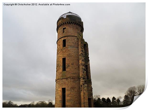 Eglinton Castle Tower Print by Chris Archer