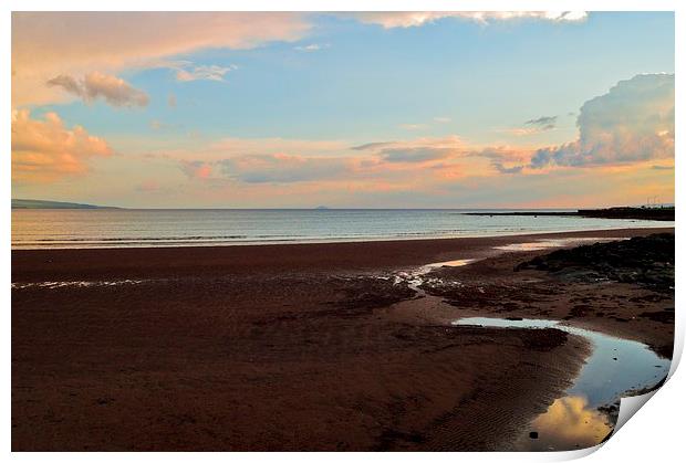 Cooling Troon Beach Print by Chris Archer
