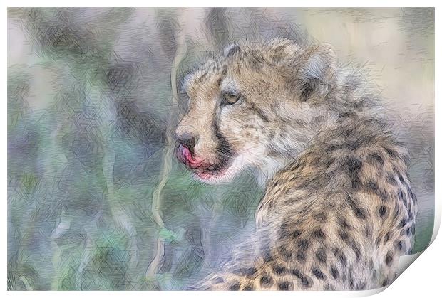 Licking Leopard Print by Keith Furness