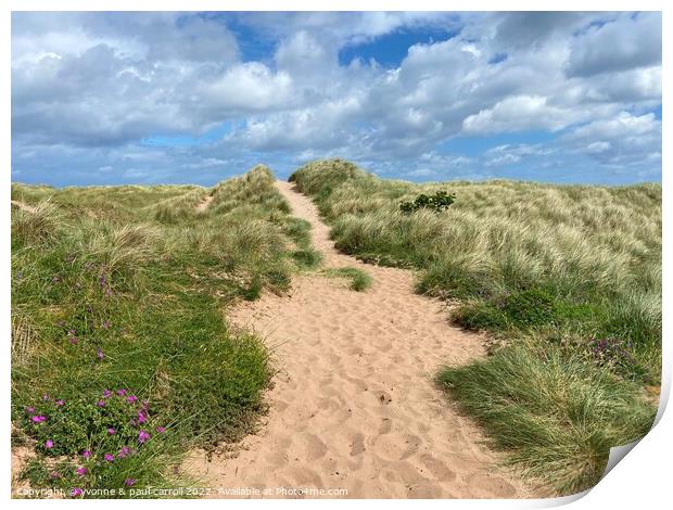 The dunes at Cheswick Sands, Northumberland Print by yvonne & paul carroll