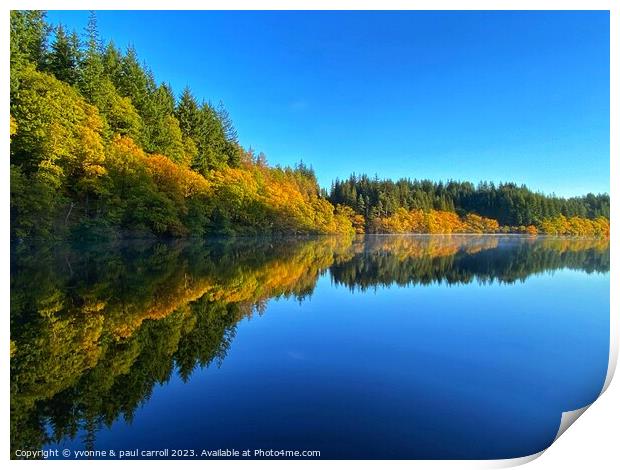 Loch Drunkie in Autumn Print by yvonne & paul carroll