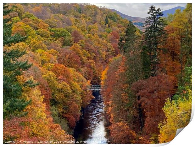 River Garry in Autumn Print by yvonne & paul carroll