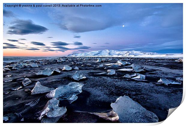 Iceberg beach just before sunrise Print by yvonne & paul carroll