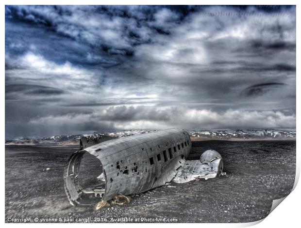 Plane crash wreckage, near Vik, Iceland Print by yvonne & paul carroll